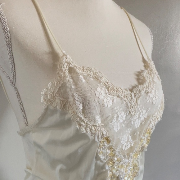 RARE Vintage maxi Victoria’s Secret night gown ivory off white sequins lace - Picture 4 of 12
